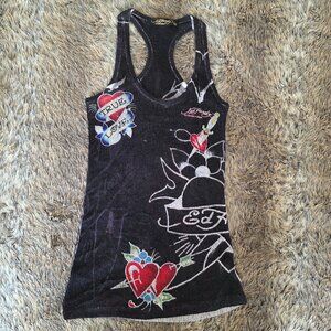 Ed Hardy knit racetrack tank Top XS